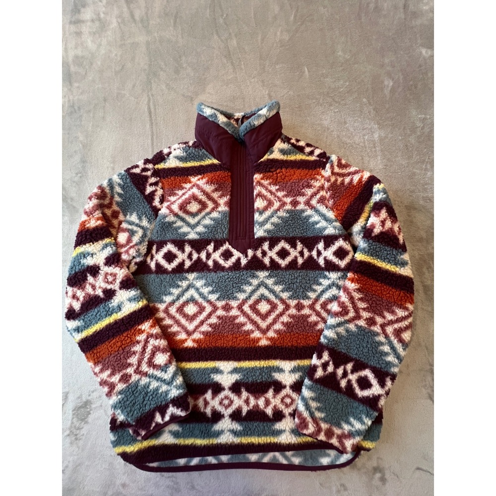 LIV Outdoor Fleece Pullover Women Large Multicolor Aztec Southwestern 1/4 Zip
